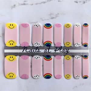 5 for $15 Nail Wraps- Half Moon Happy